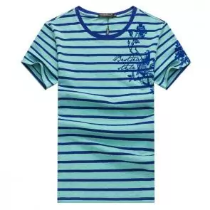 shark hommes t-shirt polo shirt summer circular collar stripe printing light green